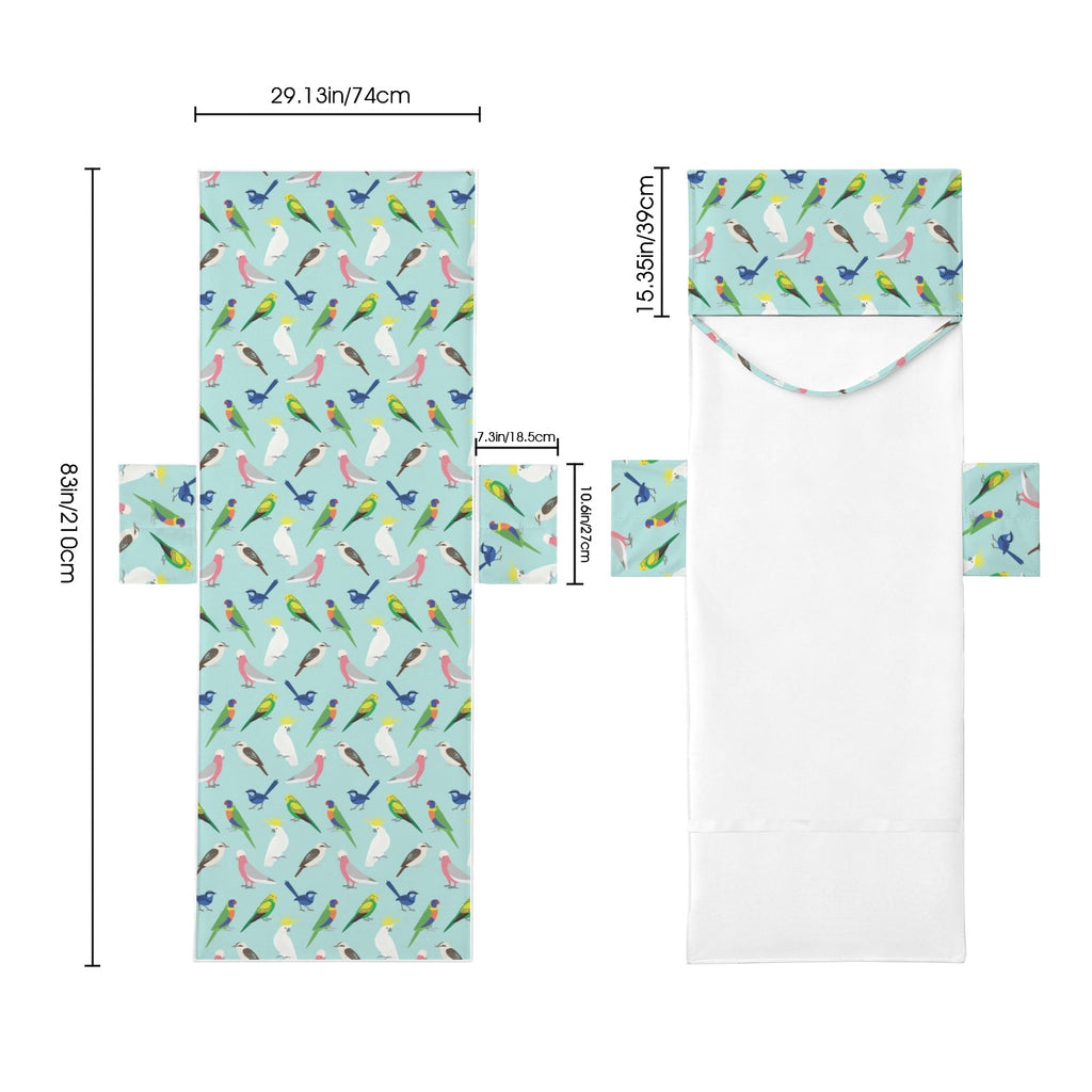 Australian Birds Beach Chair Towel Cover with Side Pockets