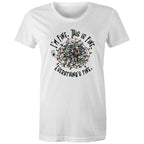 Tangled Christmas Lights, I'm Fine, This Is Fine, Everything Is Fine - Womens T-shirt White Womens Christmas T-shirt Christmas Printed In Australia