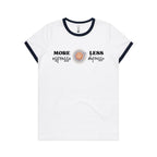 More Espresso, Less Depresso - Women's Ringer Tee White Navy