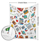 School Time, Teacher Life - Double-Layer Fleece Blanket 51"x59"