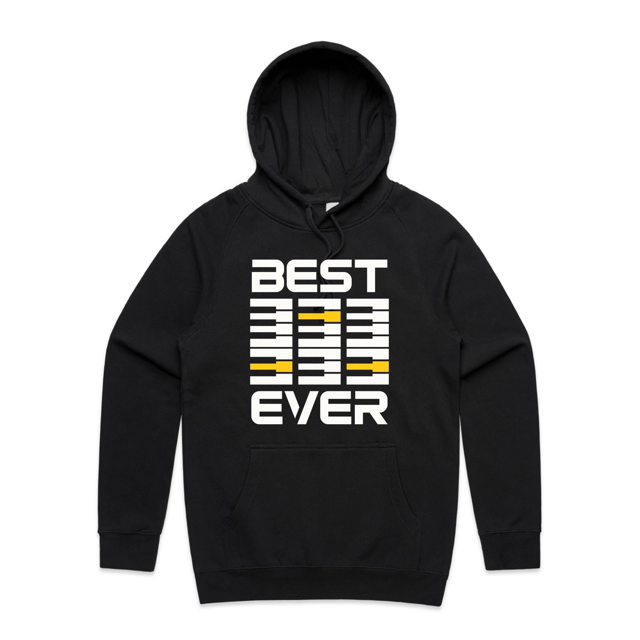 Best Dad Ever, Piano Keyboard - Mens Hoodie Black Mens Hoodie Dad Music Printed In Australia