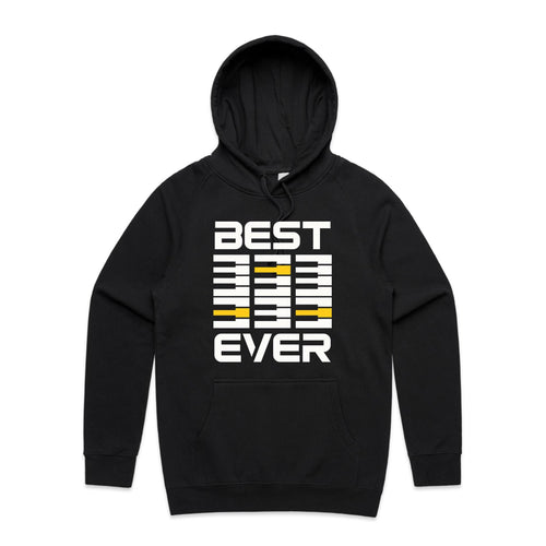 Best Dad Ever, Piano Keyboard - Mens Hoodie Black Mens Hoodie Dad Music Printed In Australia