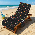 Candy Beach Chair Towel Cover with Side Pockets