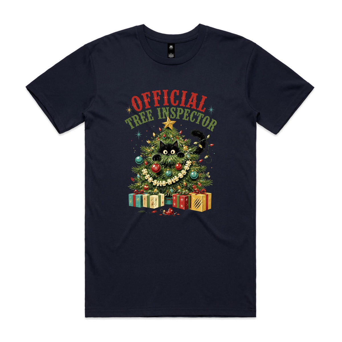 Official Tree Inspector Cat Men's Christmas T-shirt