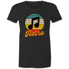 Retro Music - Womens T-shirt Black Womens T-shirt Music Printed In Australia Retro