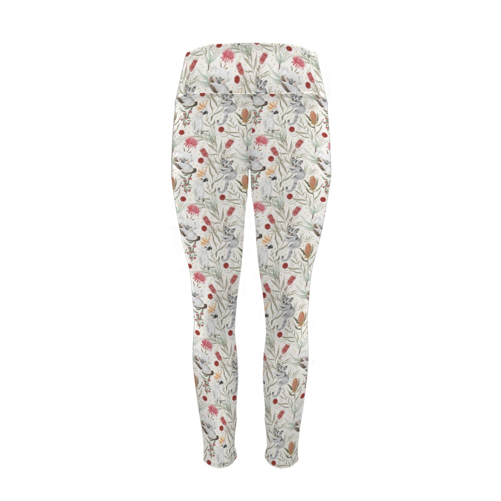 Australian Plants And Animals Women's High Waist Pockets Yoga Leggings