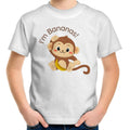 I'm Bananas, Monkey - Kids Youth T-Shirt White Kids Youth T-shirt animal Printed In Australia