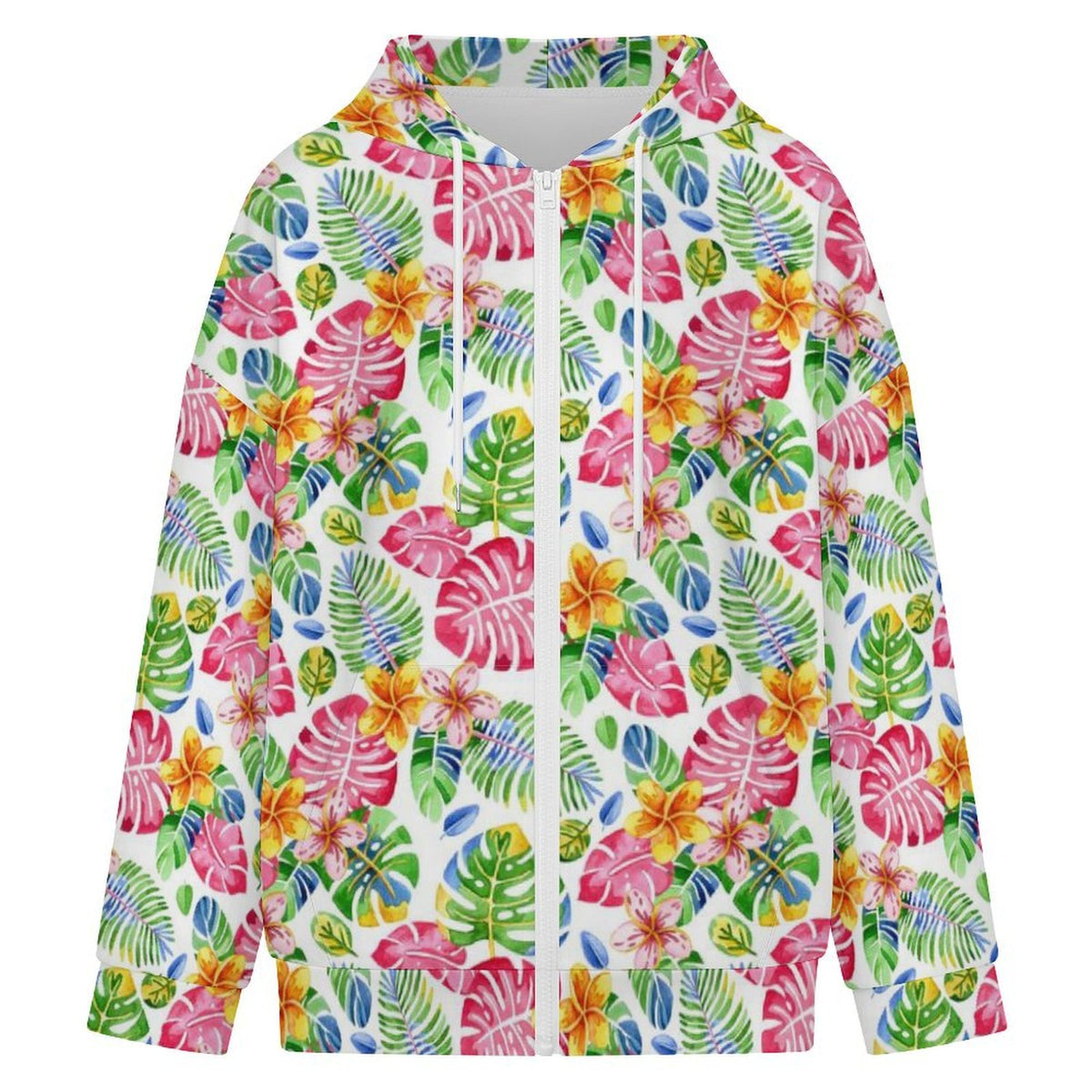 Bright Painted Topical Women's Full-Zip Hoodie