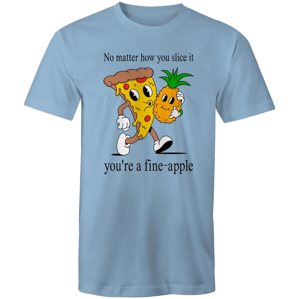 Pineapple Pizza - Mens T-Shirt Carolina Blue Mens T-shirt Food Printed In Australia