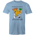 Pineapple Pizza - Mens T-Shirt Carolina Blue Mens T-shirt Food Printed In Australia