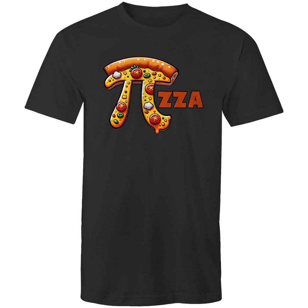Pi Pizza - Mens T-Shirt Black Mens T-shirt Food Maths Printed In Australia Science