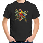Lorikeet, Australian Birds - Kids Youth T-shirt Black Kids Youth T-shirt animal Printed In Australia