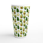 Cute Avocados - White Latte 17oz Ceramic Mug Latte Mug food Globally Fulfilled