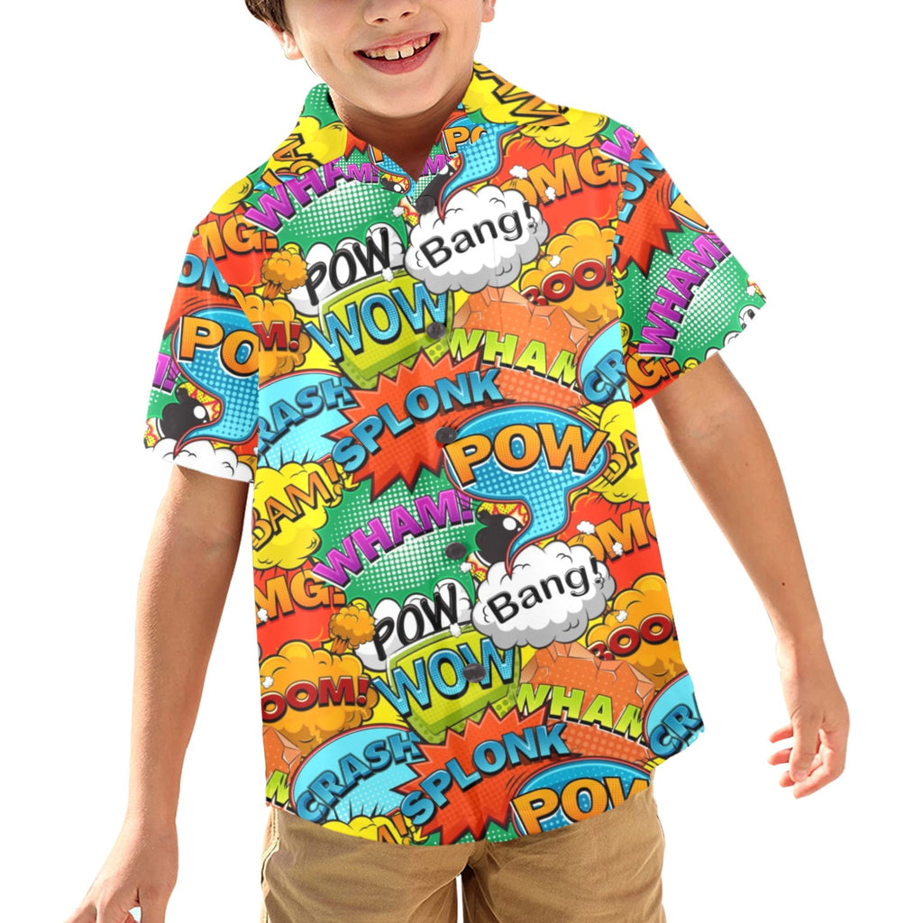 Comic Book 2 - Junior Kids Hawaiian Shirt