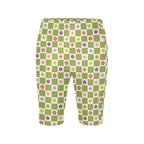 Flower Check Women's Bike Shorts With Side Pockets