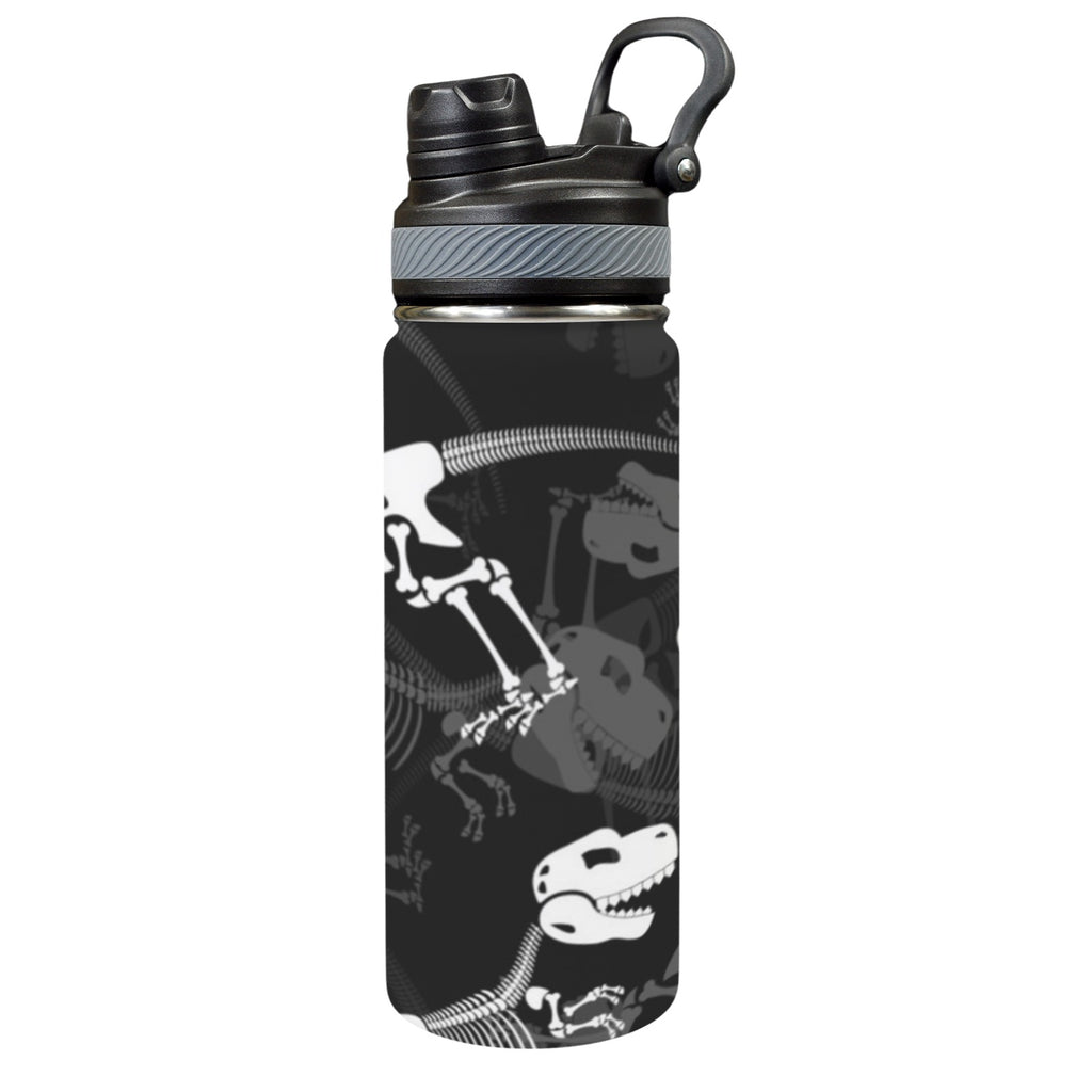 Dinosaur Skeleton - Insulated Water Bottle with Dual-Use Lid (18oz) One Size Insulated Water Bottle with Dual-Use Lid (18oz) Printed Offshore