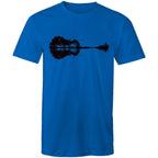 Guitar Reflection - Mens T-Shirt Bright Royal Mens T-shirt Music Printed In Australia