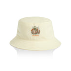 Stay Weird, Guitar Playing Frog On A Snail AS Colour Bucket Hat Butter One Size As Colour Bucket Hat animal Music Printed In Australia