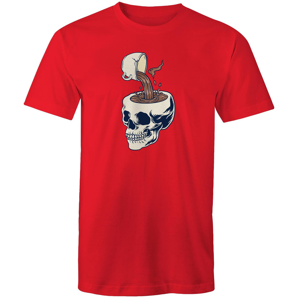 Coffee Skull - Mens T-Shirt Red Mens T-shirt Coffee Printed In Australia