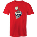Coffee Skull - Mens T-Shirt Red Mens T-shirt Coffee Printed In Australia