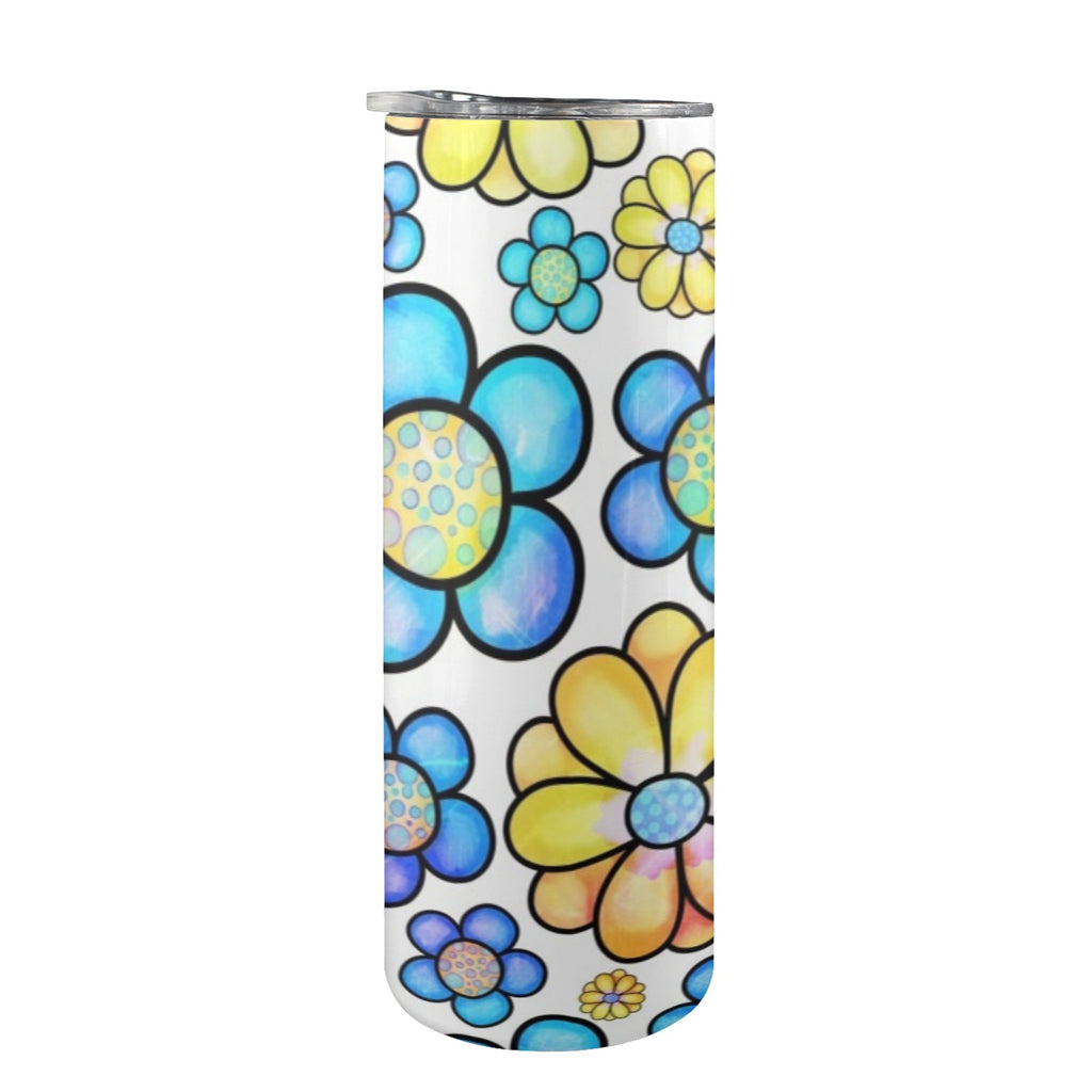 Simple Flowers - 20oz Tall Skinny Tumbler with Lid and Straw
