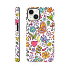 Quirky Butterfly Flowers - Apple iPhone Tough case iPhone 14 iPhone Tough Case animal Globally Fulfilled
