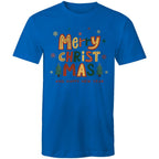 Merry Christmas And Happy New Year - Mens T-Shirt Bright Royal Mens Christmas T-shirt Christmas Printed In Australia