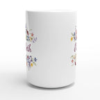 Personalise - Flower Frame Name - White 15oz Ceramic Mug Personalised 15oz Mug customise Globally Fulfilled Name personalise Plants