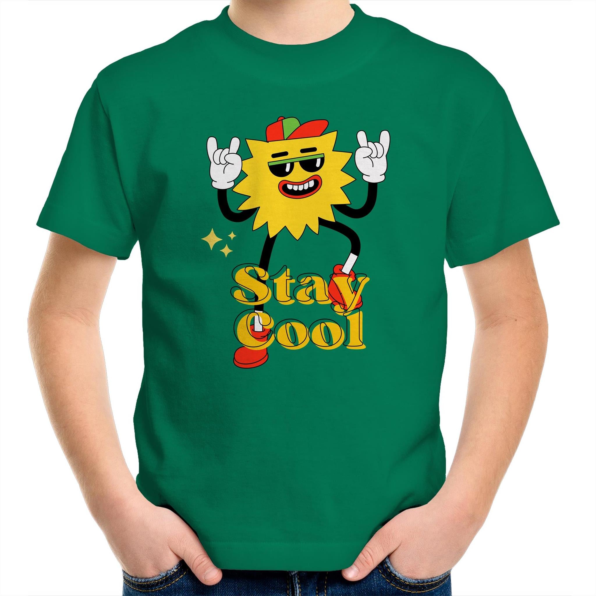Stay Cool - Kids Youth T-Shirt Kelly Green Kids Youth T-shirt Printed In Australia