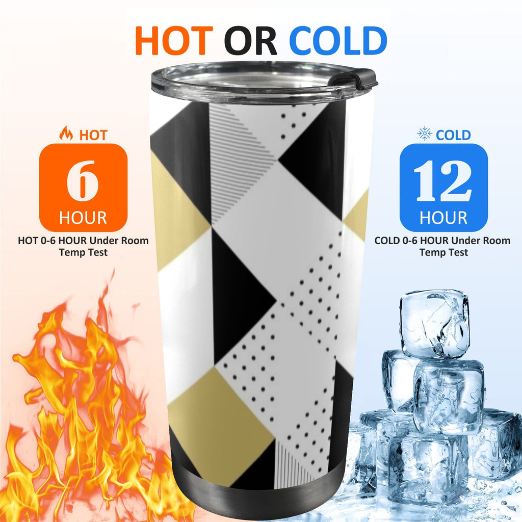 Triangles - 20oz Mobile Tumbler with Lid (Black Lock) 20oz Travel Mug Printed Offshore