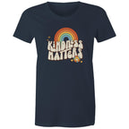 Kindness Matters - Womens T-shirt Navy Womens T-shirt Kindness Positivity Printed In Australia Retro