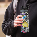 Sticker Music - Insulated Water Bottle with Dual-Use Lid (18oz) Insulated Water Bottle with Dual-Use Lid (18oz) Music Printed Offshore