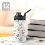Quirky Dinosaurs Kids Water Bottle with Chug Lid (12 oz) Kids Water Bottle with Chug Lid animal Printed Offshore