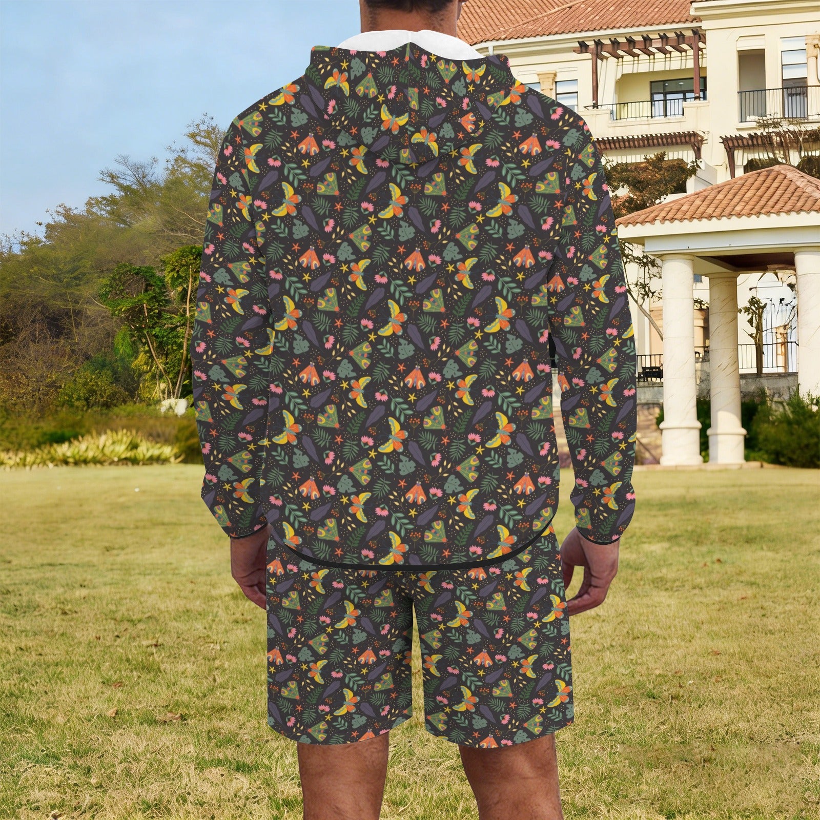 Dark Butterfly Men's Lightweight Sun Hoodie & Shorts Set Men's Lightweight Sun Hoodie & Shorts Printed Offshore