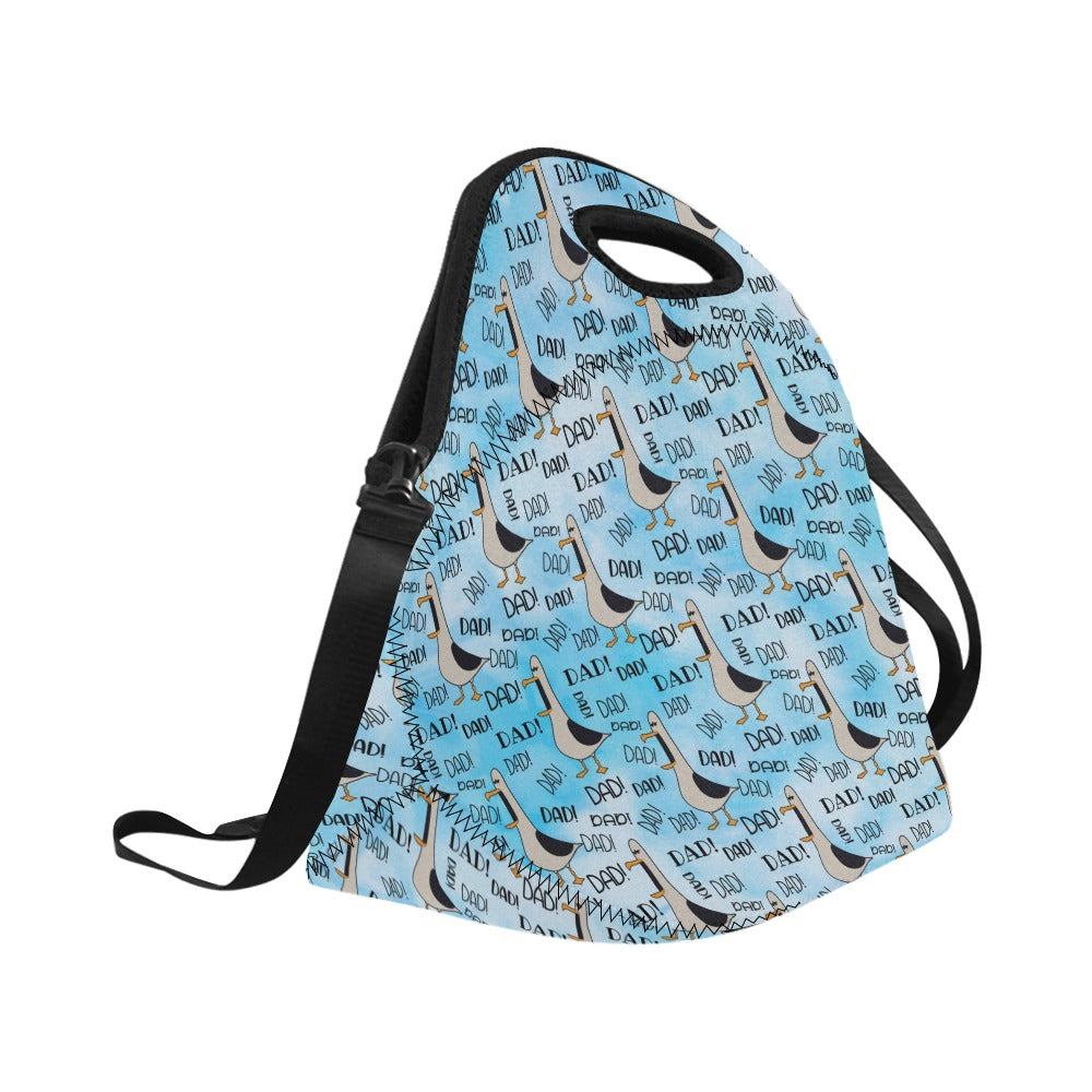 Dad Seagull Neoprene Lunch Bag/Large (Model 1669) Neoprene Lunch Bag animal Dad Printed Offshore