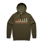 Trumpet Player Evolution - Mens Hoodie Army Mens Hoodie Music Printed In Australia