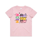 Meow, Colourful Cats Kid's AS Colour T-shirt Pink Kids Youth T-shirt animal Printed In Australia