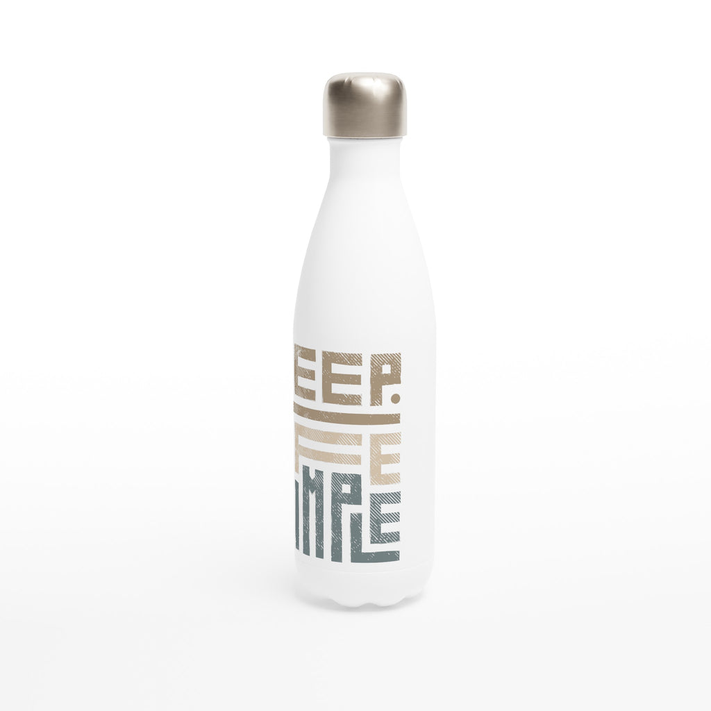 Keep Life Simple - White 17oz Stainless Steel Water Bottle White Water Bottle Globally Fulfilled Motivation