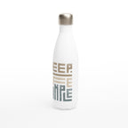 Keep Life Simple - White 17oz Stainless Steel Water Bottle White Water Bottle Globally Fulfilled Motivation
