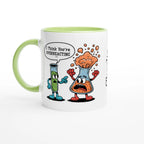 Personalised I Think You're Overreacting Chemistry 11oz Ceramic Mug Ceramic Green Personalised 11oz Mug Printed Offshore Science