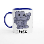 Pesonalise - I Rock - White 11oz Ceramic Mug Ceramic Blue Personalised Mug customise Globally Fulfilled Music personalise