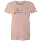 Currently On Aeroplane Mode - Womens T-shirt Pale Pink Womens T-shirt Printed In Australia Tech
