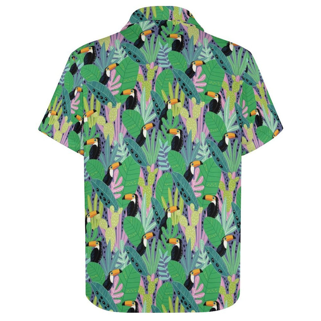 Bright Toucan Women's Short-Sleeve Button Up Shirt Women's Short-Sleeve Button Up Shirt animal Printed Offshore