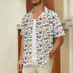 Pretty Moths And Butterflies Men's Short Sleeve Hawaiian Shirt Men's Hawaiian Shirt (New) animal Printed Offshore