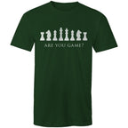Are You Game, Chess - Mens T-Shirt Forest Green Mens T-shirt Chess Games Printed In Australia