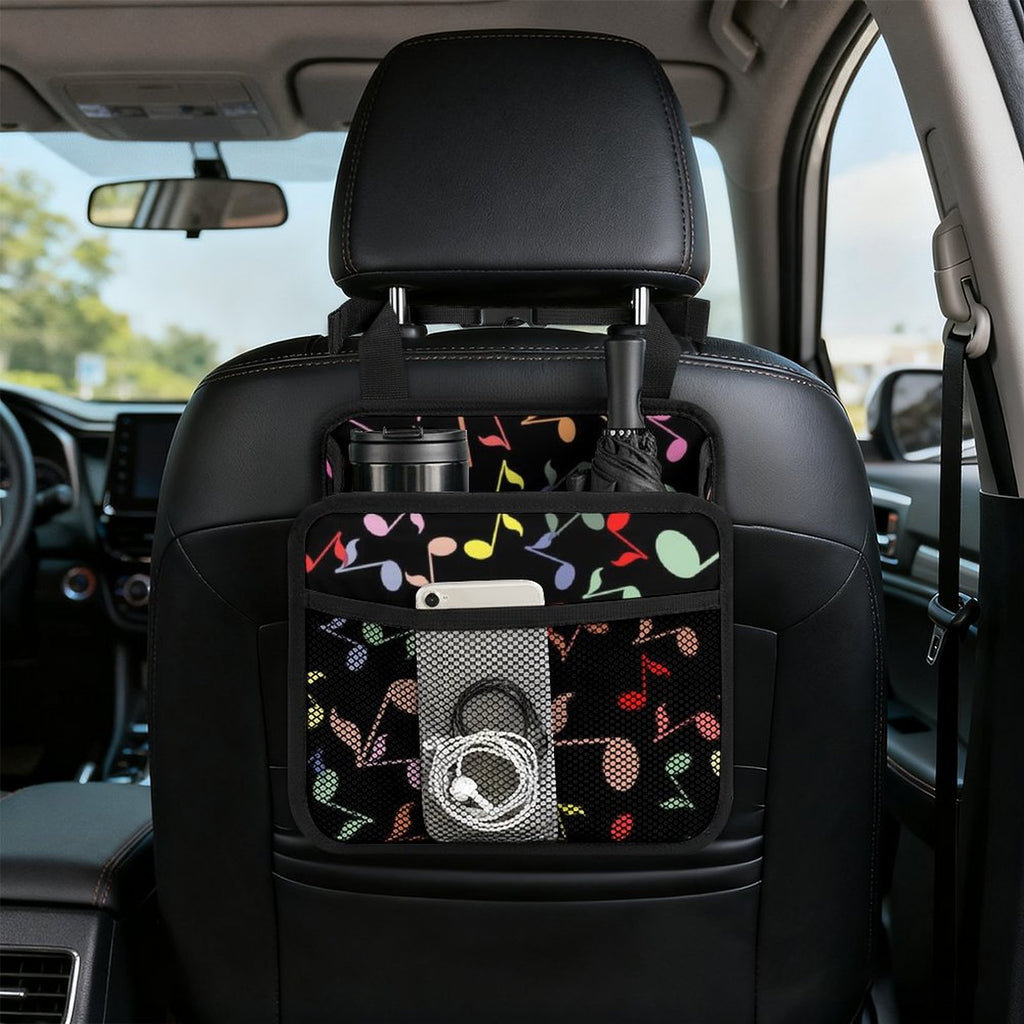 Colourful Music Notes Car Seat Back Organiser Car Seat Back Organiser Music Printed Offshore
