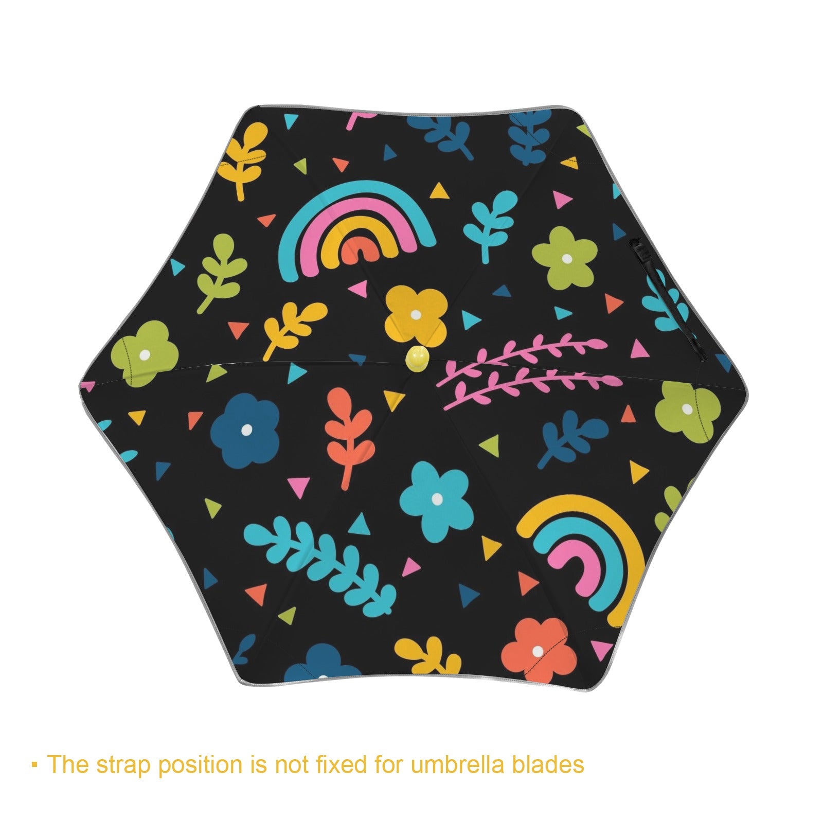 Rainbows And Flowers Kids Safe Round Corner Umbrella Kids Safe Round Corner Umbrella Printed Offshore