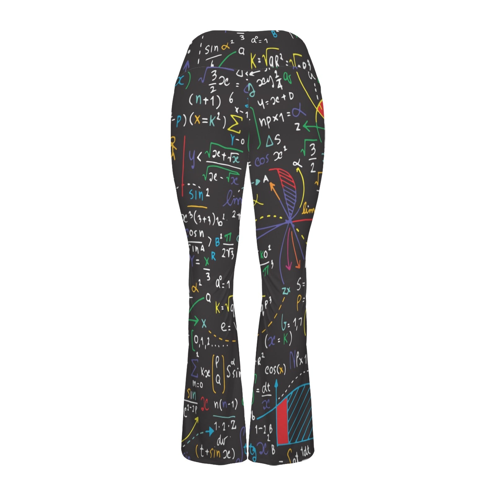 Colourful Maths Formulas High Waist Crossover Tummy Control Flare Leggings High Waist Flare Leggings Maths Printed Offshore