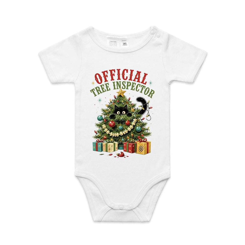 Official Tree Inspector Cat Baby Christmas Bodysuit