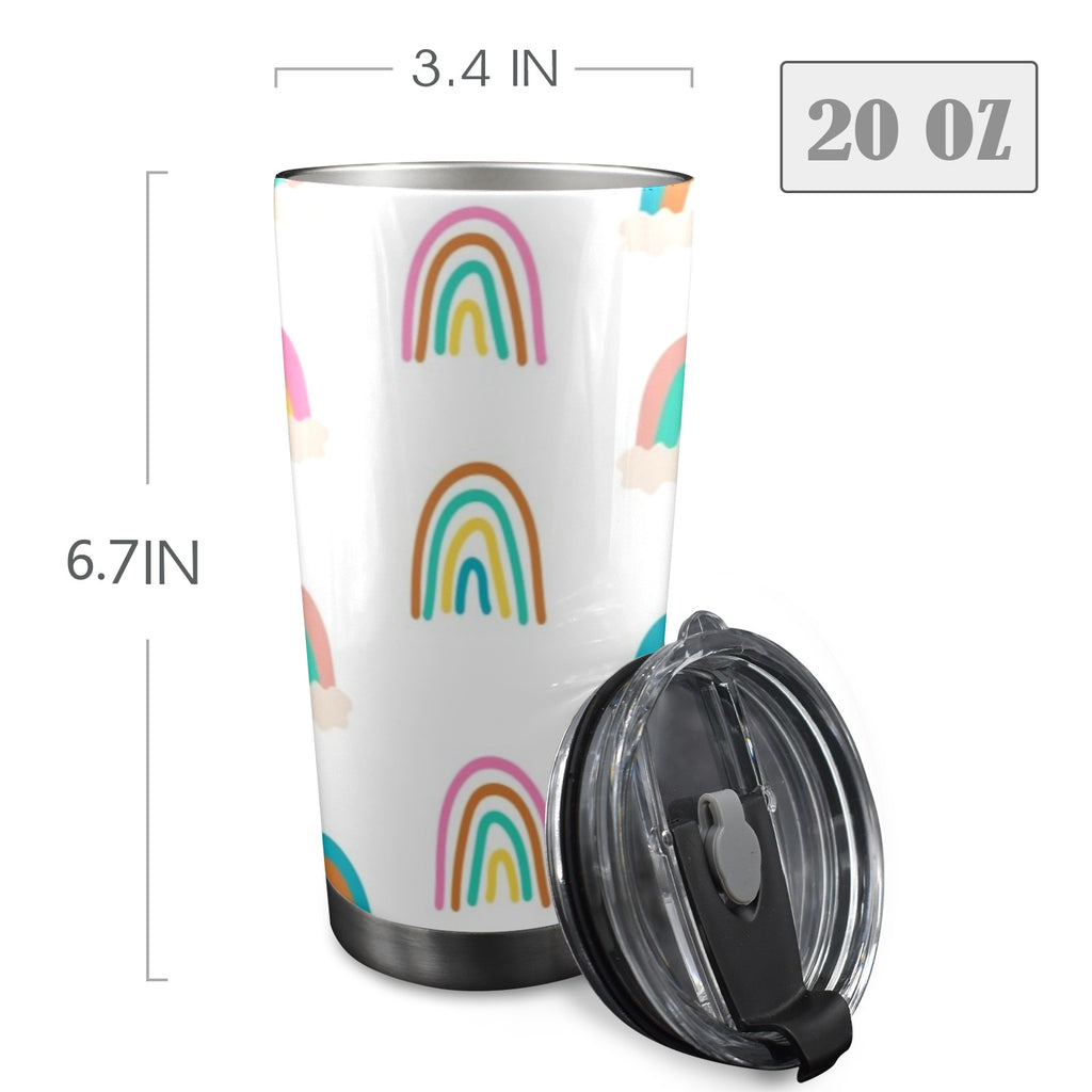 Cloud Rainbows - 20oz Mobile Tumbler with Lid (Black Lock) 20oz Travel Mug Printed Offshore